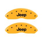 ⁦Front Set 2 Caliper Covers Engraved Front Jeep 1997-2006 Jeep Wrangler MGP Caliper Covers⁩ - الصورة ⁦3⁩