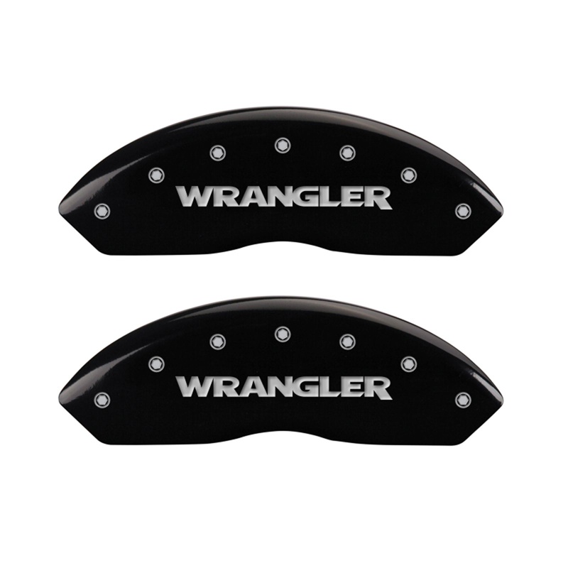 42009FWRGBK-FDLQ Front Set 2 Caliper Covers Engraved Front Wrangler 1997-2006 Jeep Wrangler MGP Caliper Covers - Image 1
