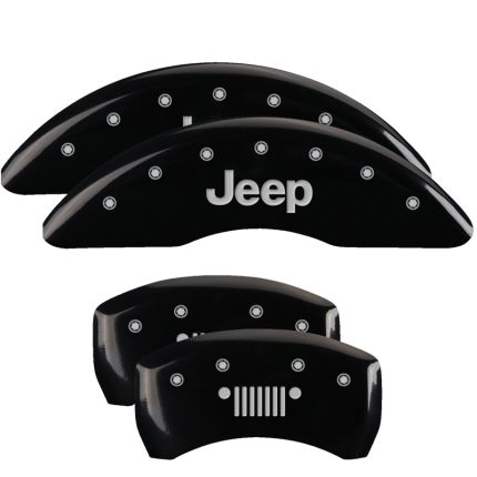Set Of 4 Caliper Covers Engraved Front Jeep Engraved Rear Jeep Grill Logo 2014-2023 Jeep Cherokee 17 inches