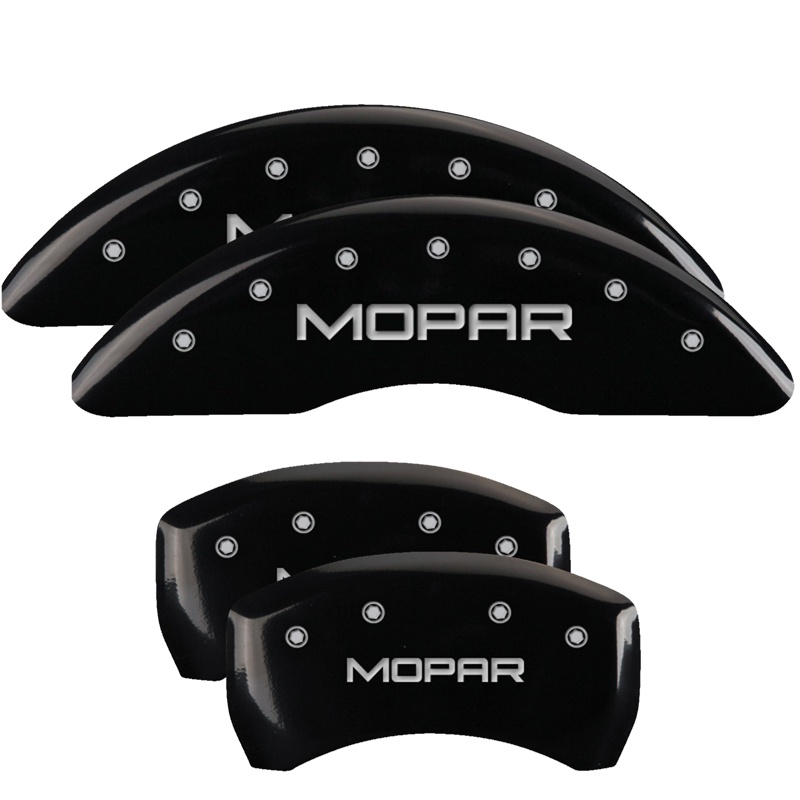 42012SMOPBK-FDLQ Set Of 4 Caliper Covers Engraved Front And Rear Mopar 2014-2023 Jeep Cherokee 17 inches - الصورة 1