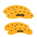 ⁦Set Of 4 Caliper Covers Engraved Front And Rear Jeep 2003-2006 Jeep Wrangler MGP Caliper Covers⁩ - الصورة ⁦3⁩