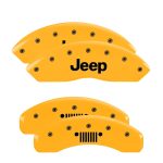 Set Of 4 Caliper Covers Engraved Front Jeep Engraved Rear Jeep Grill Logo 2003-2006 Jeep Wrangler MGP Caliper Covers - Image 3