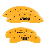 Set Of 4 Caliper Covers Engraved Front Jeep Engraved Rear Jeep Grill Logo 2011-2011 Jeep Grand Cherokee MGP Caliper Covers - Image 3