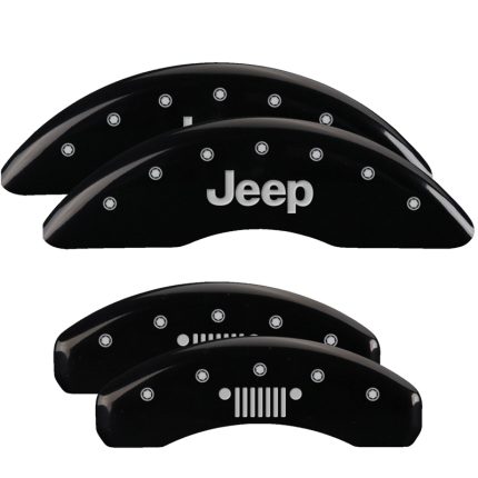 Set Of 4 Caliper Covers Engraved Front Jeep Engraved Rear Jeep Grill Logo 2021-2024 Jeep Grand Cherokee 18 inches