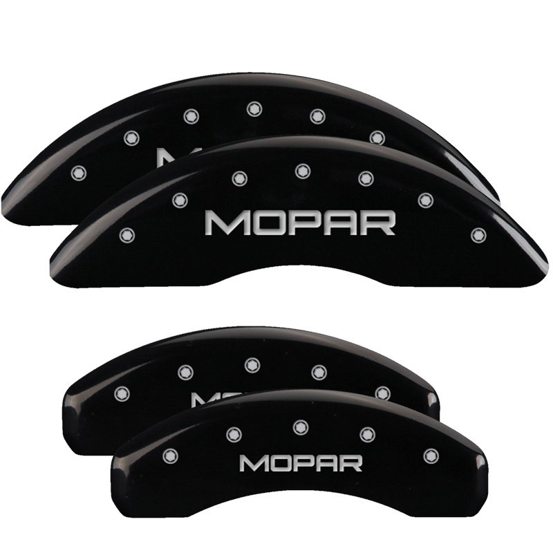 42023SMOPBK-FDLQ Set Of 4 Caliper Covers Engraved Front And Rear Mopar 2021-2024 Jeep Grand Cherokee 18 inches - الصورة 1