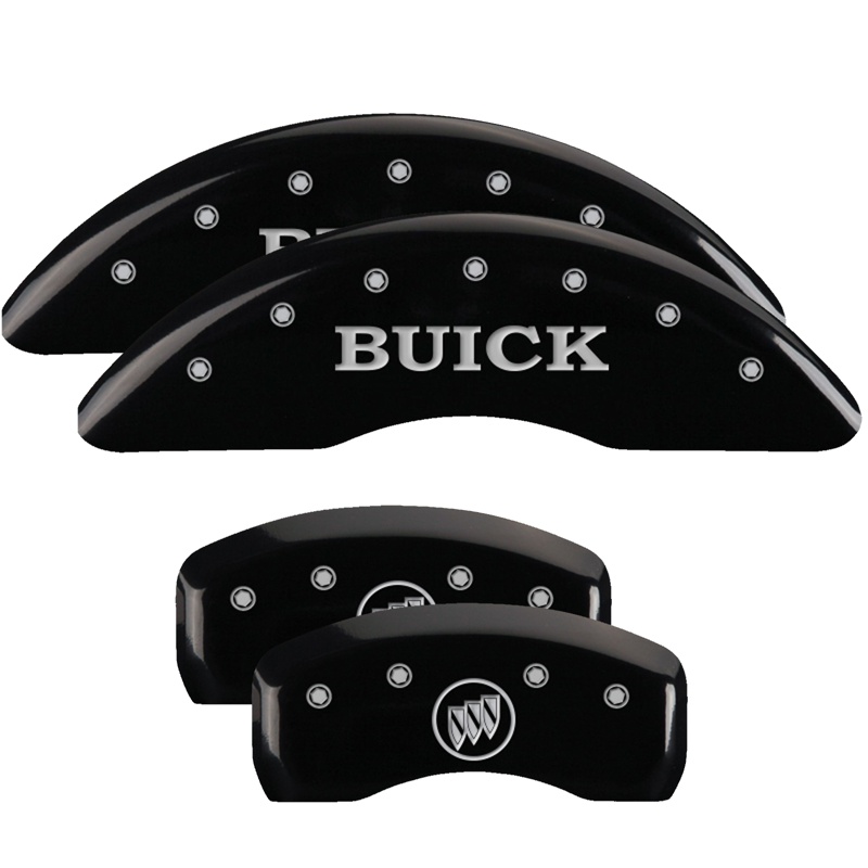 49001SBSHBK-FDLQ Set Of 4 Caliper Covers Engraved Front Buick Engraved Rear Buick Shield 2008-2017 Buick Enclave MGP Caliper Covers - الصورة 1