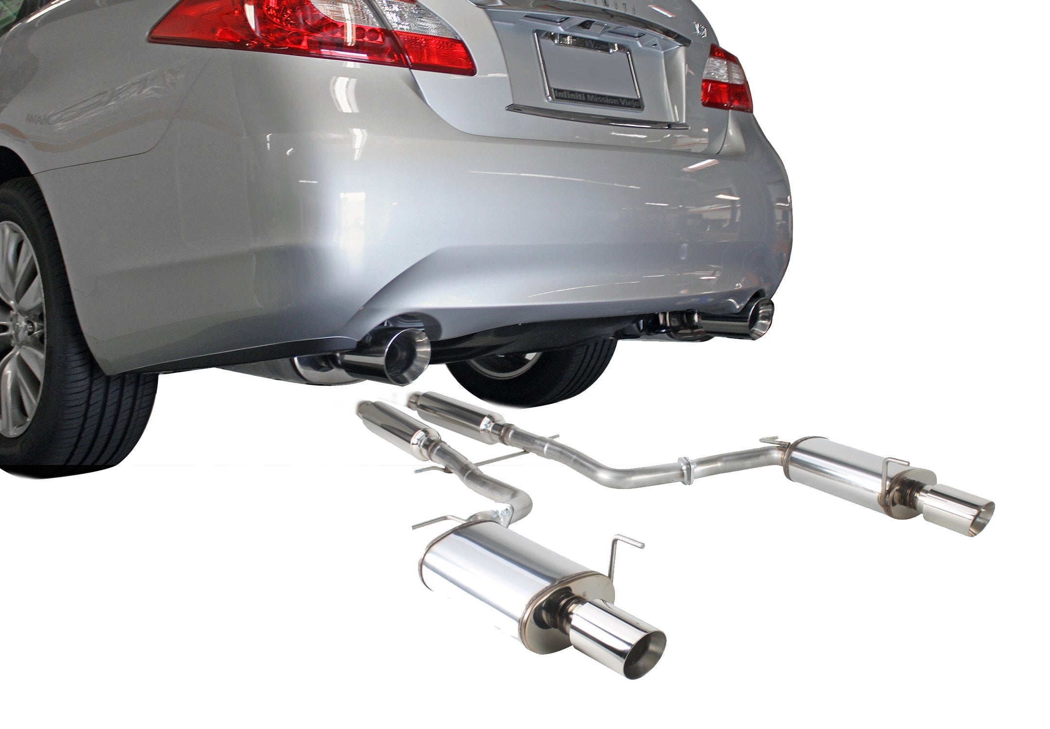 504456-DJJX Infiniti M56/Q70 Stainless Steel Near Cat-Back Exhaust System For 11-13 Infiniti M56 14-2018 Q70 Stillen - Image 1