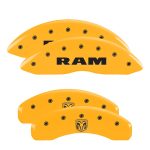 ⁦Set Of 4 Caliper Covers Engraved Front Ram Engraved Rear Ramhead 2011-2024 RAM 1500 MGP Caliper Covers⁩ - الصورة ⁦3⁩