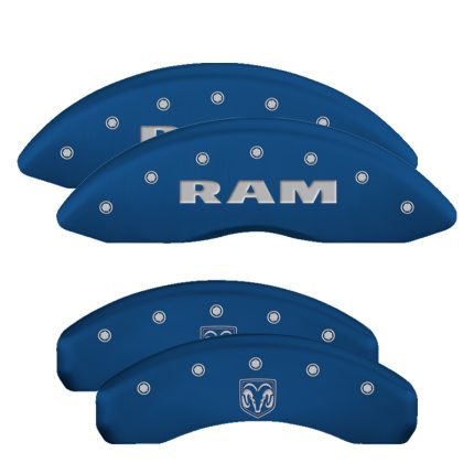 Set Of 4 Caliper Covers Engraved Front Ram Engraved Rear Ramhead 2019-2024 RAM 1500 MGP Caliper Covers