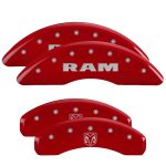 ⁦Set Of 4 Caliper Covers Engraved Front Ram Engraved Rear Ramhead 2019-2024 RAM 1500 MGP Caliper Covers⁩ - الصورة ⁦3⁩
