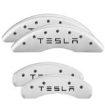 ⁦Set Of 4 Caliper Covers Engraved Front and Rear TESLA 2020-2023 Tesla Motors Y MGP Caliper Covers⁩ - الصورة ⁦4⁩