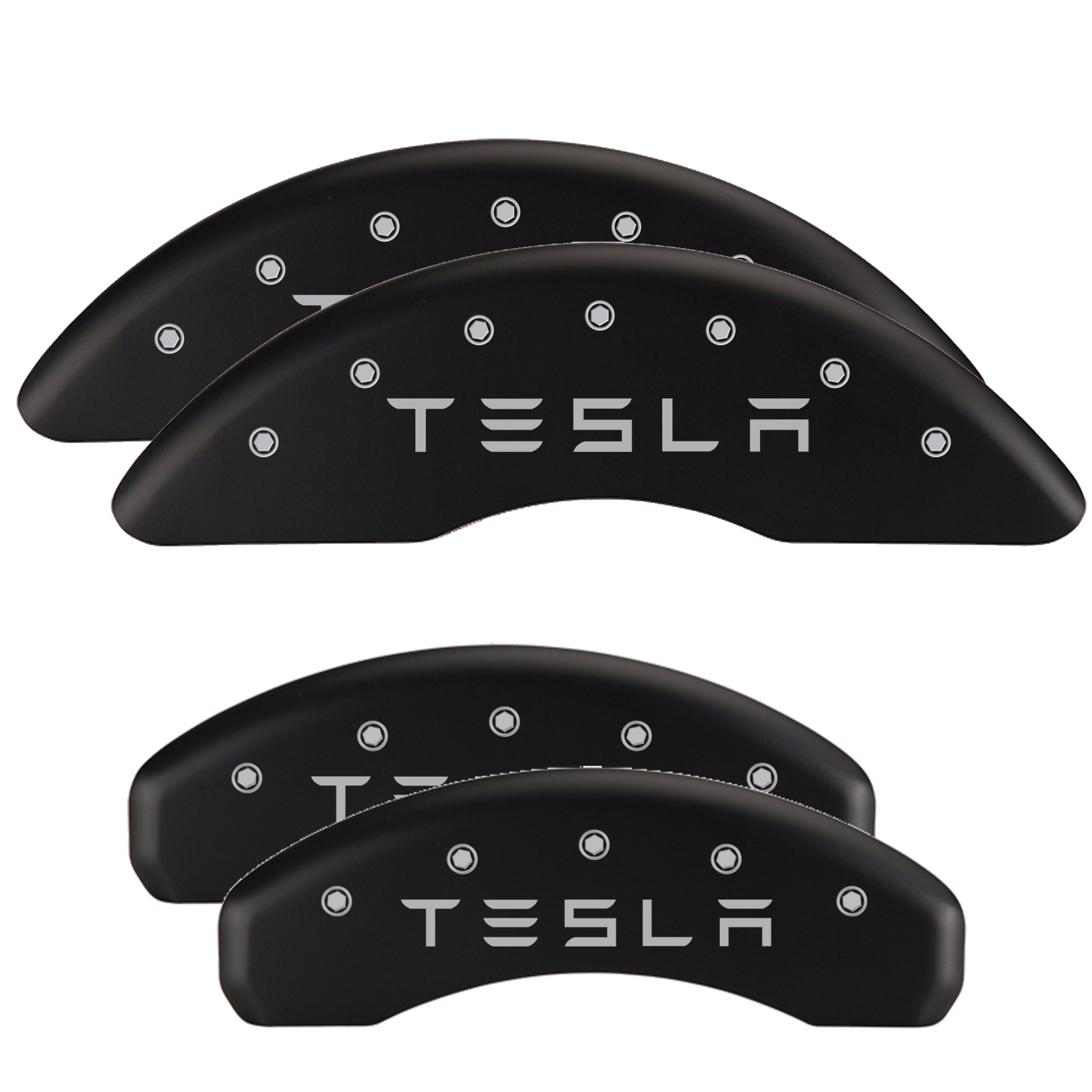 56014STESBK_0-FDLQ Set Of 4 Caliper Covers Engraved Front and Rear TESLA 2024-2024 Tesla Motors Cybertruck MGP Caliper Covers - الصورة 1
