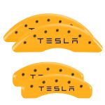 ⁦Set Of 4 Caliper Covers Engraved Front and Rear TESLA 2024-2024 Tesla Motors Cybertruck MGP Caliper Covers⁩ - الصورة ⁦3⁩