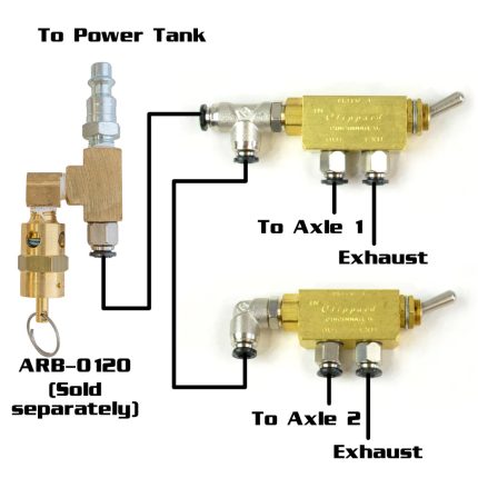Pneumatic Air Toggle Switches for Air Lockers Two Axle 5mm Power Tank
