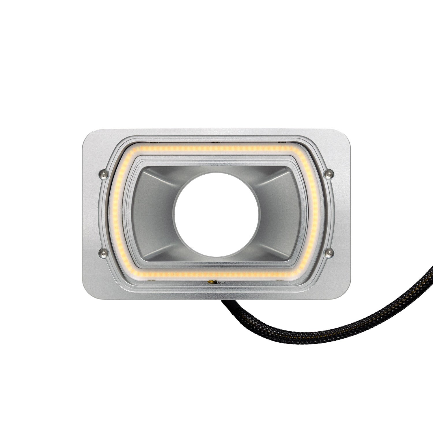 BLT-AIR-46-C-HDRSWB_2-KLCK 4x6 Inch Billet Air Intake with HDR Switchback Halo (Natural Anodized) Dapper Lighting - Image 1
