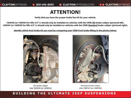 Jeep HD Front Brake Lines 40 Inch (18-Present, JL/JT)