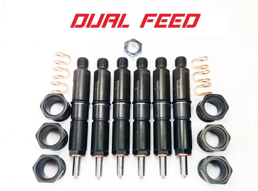 DDP9498-DF_1-GHJG 94-98 5.9L 12V Custom Dual Feed Injector Set - Dynomite Diesel - Image 1