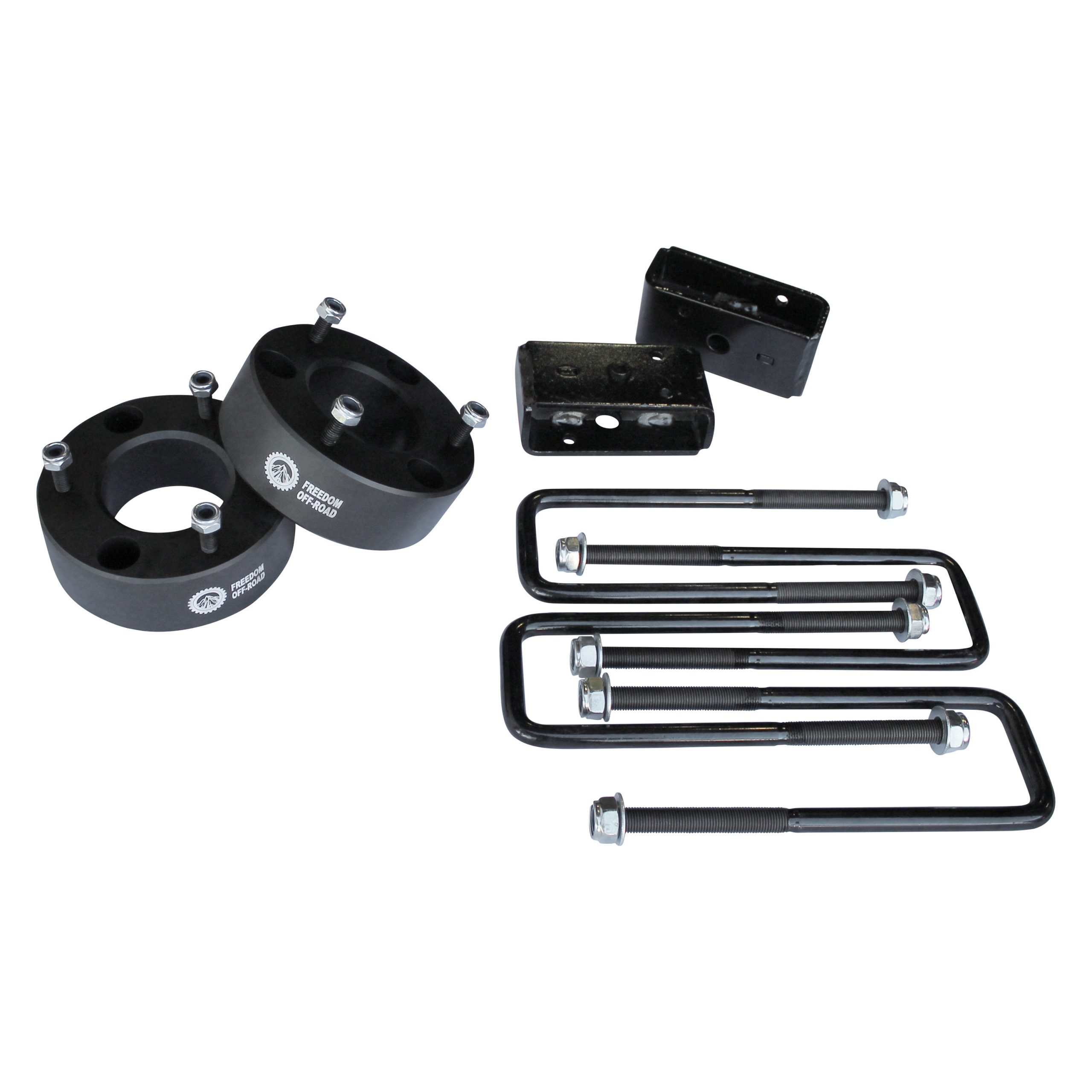FO-G603-2AL-GHNX 3 Inch Front Strut Spacer 2 Inch Rear Lift Blocks w/U Bolts 07-19 Silverado/Sierra 1500 Freedom Off-Road - Image 1