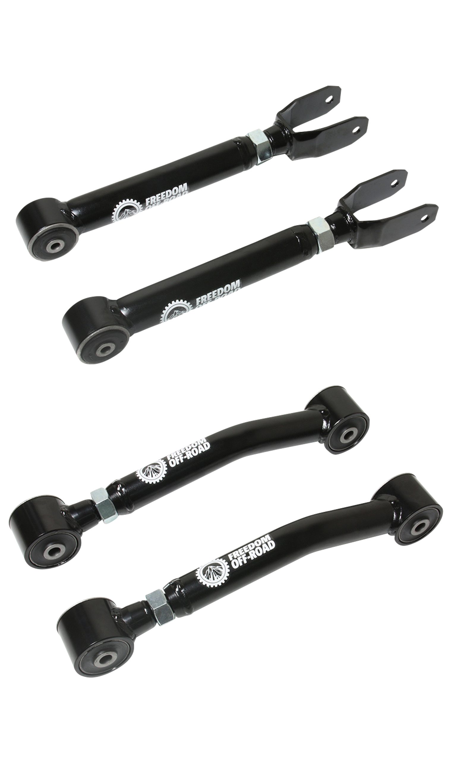 FO-J705FU-ADJFO-J705L-ADJ-GHNX Adjustable Front Upper and Lower Control Arms 0-8 Inch Lift 84-01 Cherokee 97-06 Wrangler Freedom Off-Road - الصورة 1