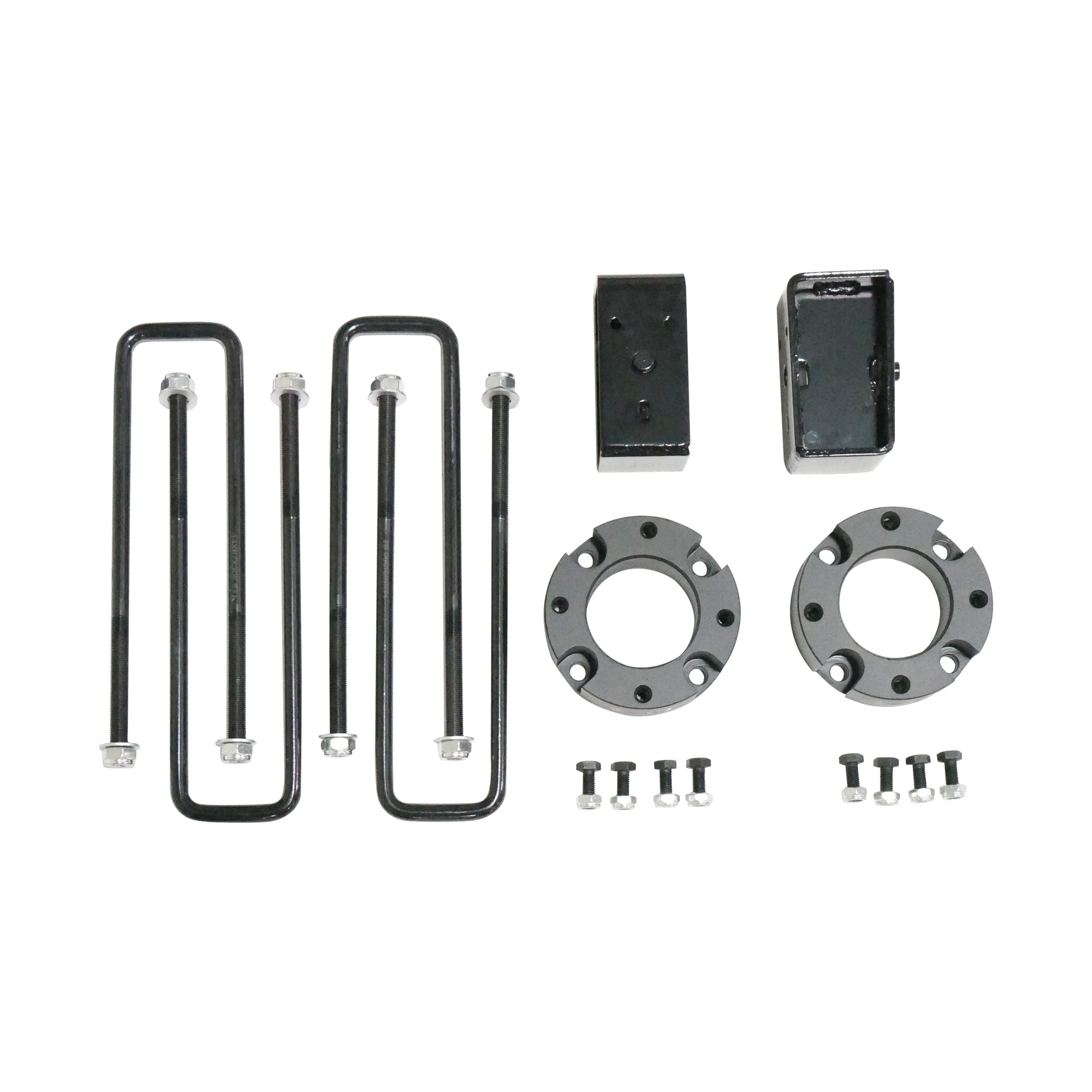FO-T601-3AL_0-GHNX 3 Inch Front Strut Spacers / 3 Inch Rear Lift Blocks w/ U-Bolts 2005-2023 Toyota Tacoma Freedom Off-Road - Image 1