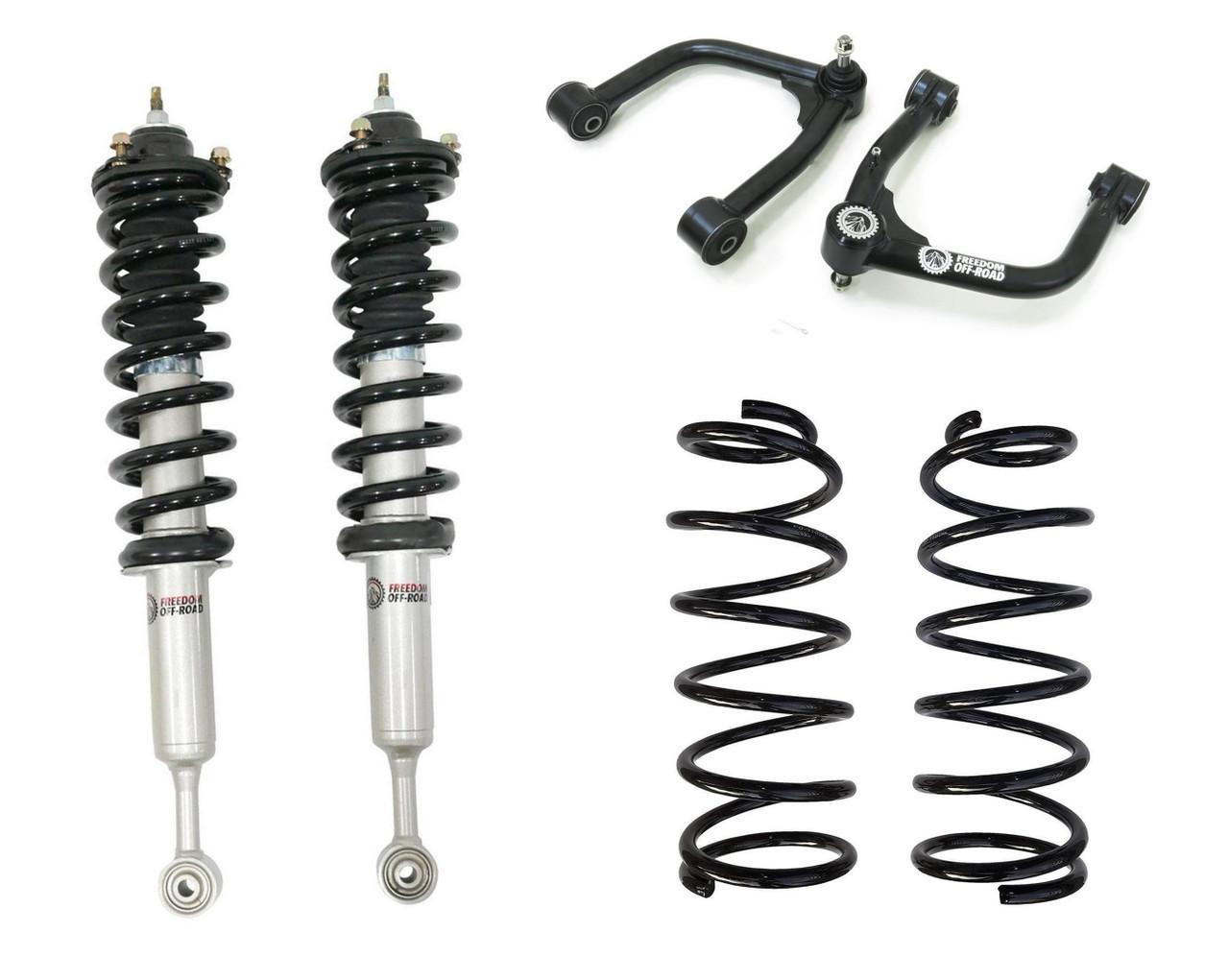 FO-T803F20FO-T103R20FO-T703FU-GHNX Front 2 Inch Lift Struts w/ Rear 2 Inch Lift Springs and Front Upper Control Arms 08-22 Toyota Sequoia Freedom Off-Road - Image 1