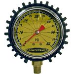 Tire Inflator Gauge Liquid Filled 2.5 Inch 0-60 PSI 1/8 Inch Lower Stem Includes Rubber Cover Power Tank