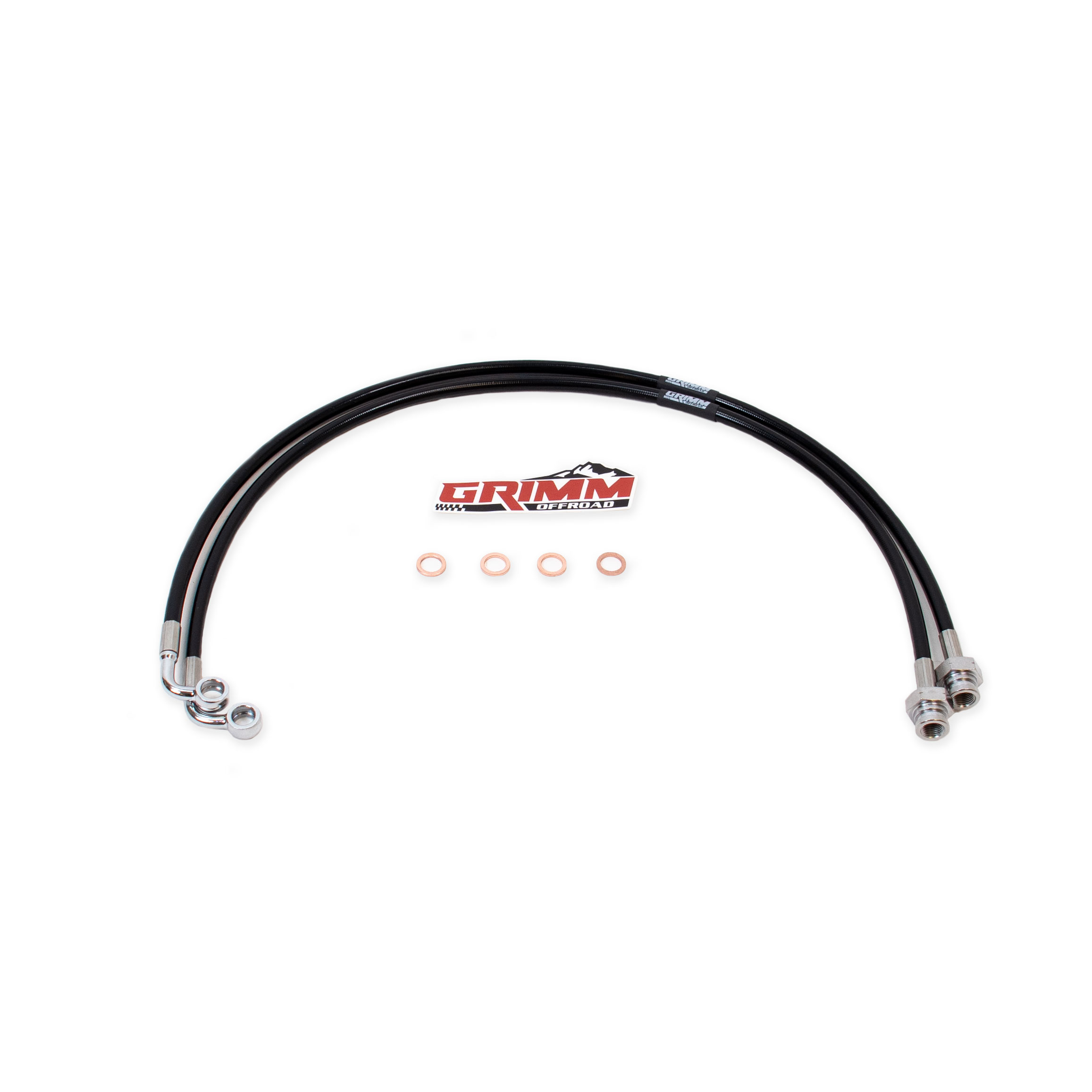 GOR10053_0-JZBB Jeep JT Rear Brake Line Kit Black Grimm Offroad - الصورة 1