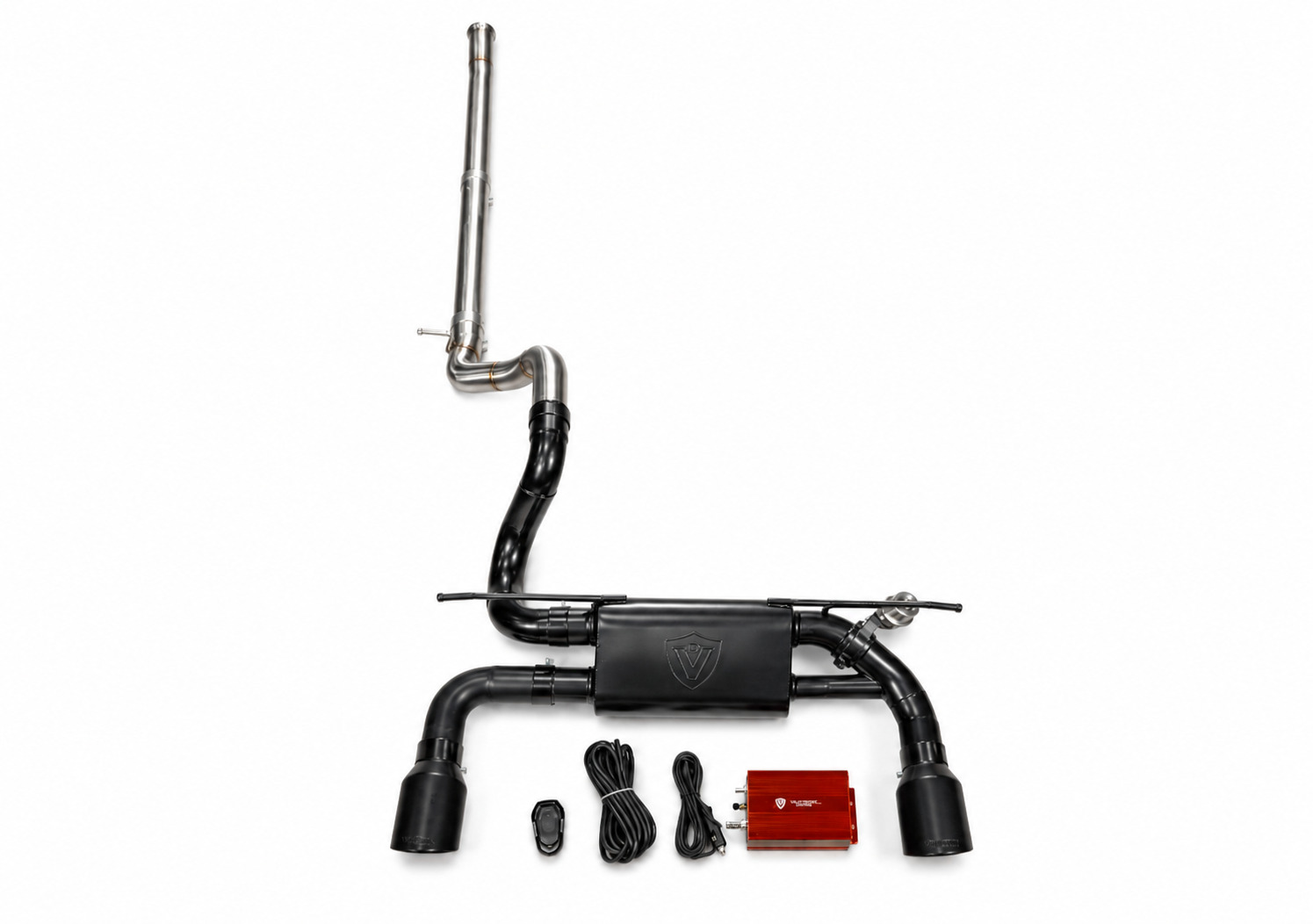 JEEP.JL.2.0L.VSES.BLK-JZYF 2018-2026 Jeep Wrangler JL/JLU 2.0L Catback T304 Brushed Stainless Steel Black 3.5 Inch Outlet Tips Valvetronic Designs - الصورة 1