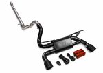 ⁦2018-2026 Jeep Wrangler JL/JLU 2.0L Catback T304 Brushed Stainless Steel Black 3.5 Inch Outlet Tips Valvetronic Designs⁩ - الصورة ⁦3⁩