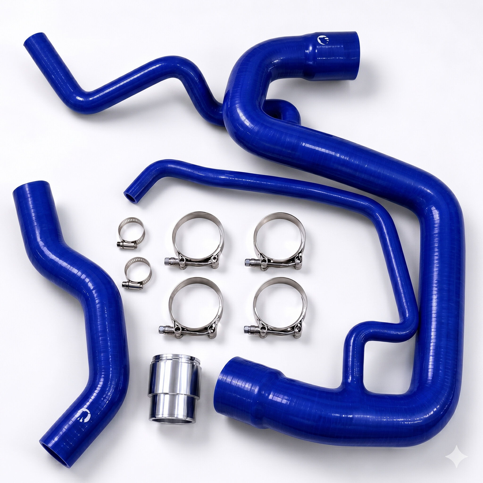 MAMCC660610BL-XQWKA Heavy Duty Silicone Coolant Hose Kit Fits 2006-2010 Chevy Silverado GMC Sierra 6.6L Duramax Blue Mammoth Parts - Image 1