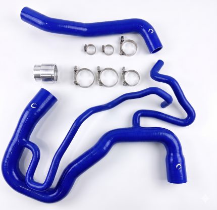 مجموعة خرطوم مبرد السيليكون المتين المتوافقة مع سيارات Chevy 2011-2016 من طراز Silverado GMC Sierra 6.6L Duramax Blue Mammoth Parts