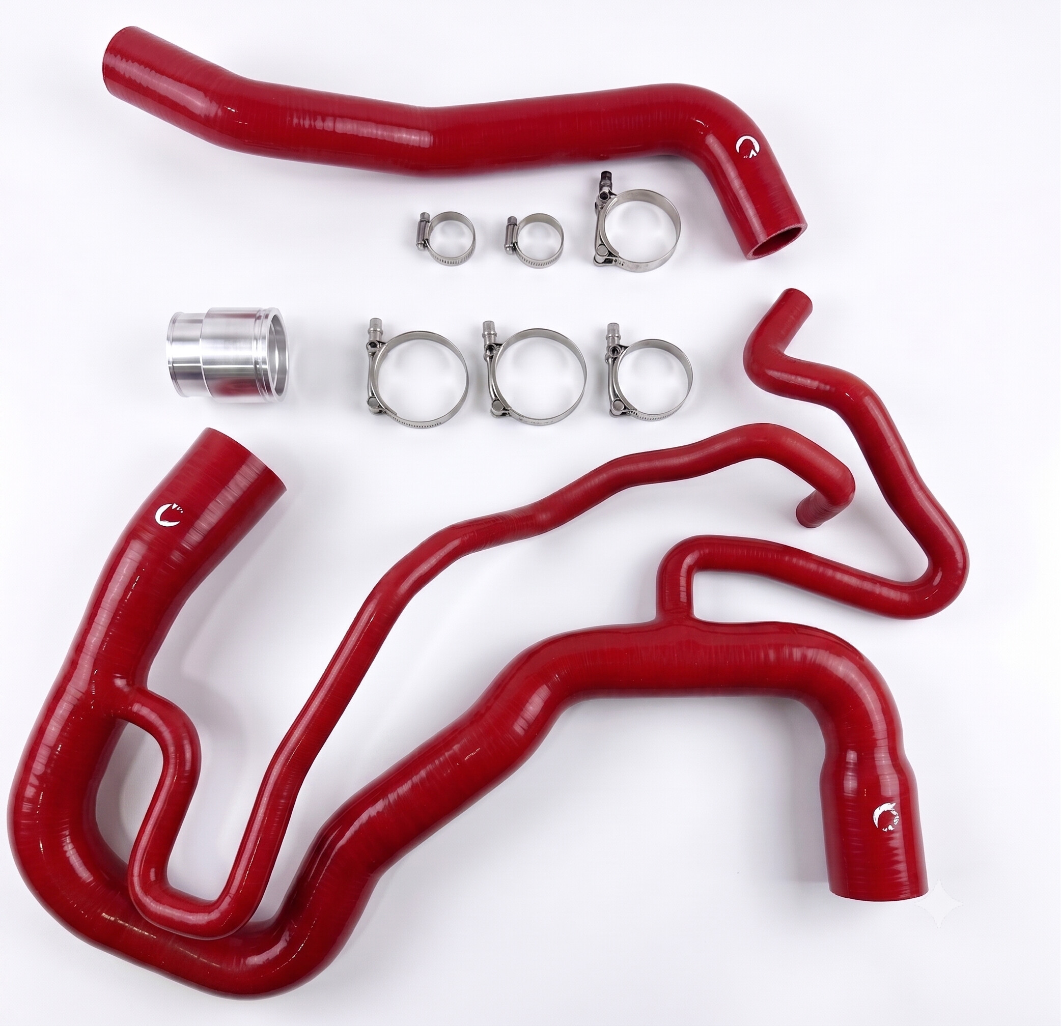MAMCC661116RD-XQWKA Heavy Duty Silicone Coolant Hose Kit Compatible With 2011-2016 Chevy Silverado GMC Sierra 6.6L Duramax Red Mammoth Parts - Image 1