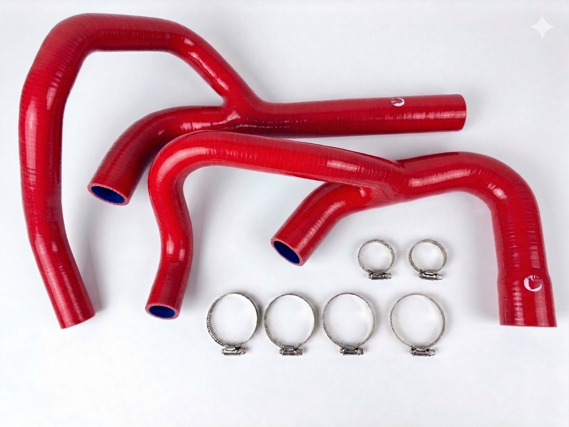MAMCD671314RD-XQWKA Heavy Duty Silicone Coolant Hose Kit Compatible With 2013-2014 Dodge Ram Cummins Red Mammoth Parts - الصورة 1