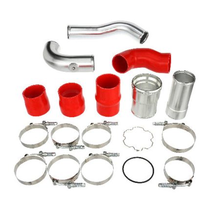 وصلة تبريد الهواء المصقولة ومجموعة حماية سيليكون لسيارات 2011-2016 Ford من طراز Powerstroke Red Mammoth Parts