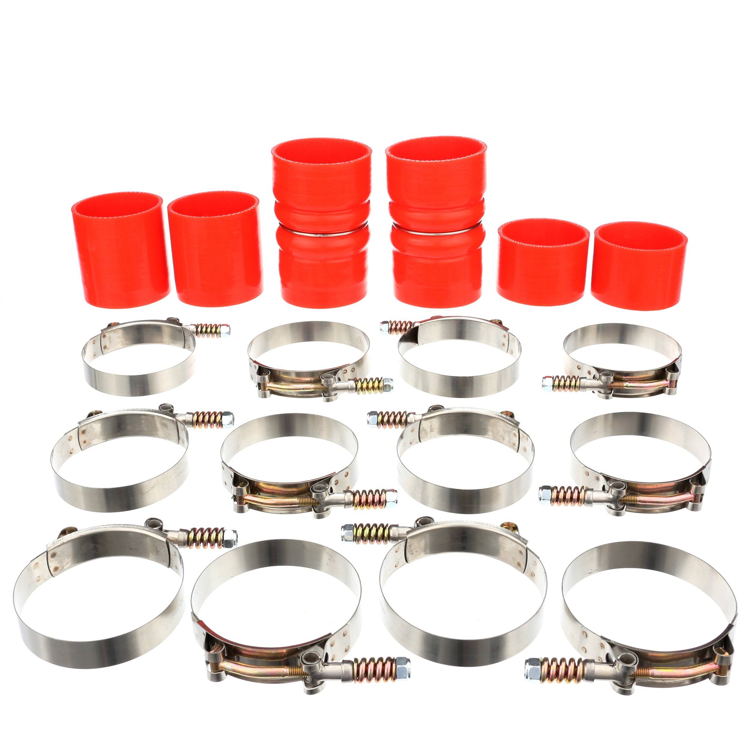 MAMICF739903RD-XQWKA Heavy Duty Silicone Intercooler Boot Kit For 99.5-03 Ford F-250 F-350 7.3 Diesel Red Mammoth Parts - الصورة 1