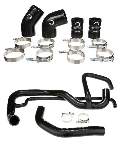 مجموعة حماية التبريد وموصل مبرد المبرد من السيليكون لسيارات 04.5-05 Duramax 6.6 LLY Black Mammoth Parts