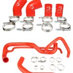 مجموعة حوامل التبريد ومواسير تبريد المبرد من السيليكون لسيارات 04.5-05 Duramax 6.6 LLY Red Mammoth Parts