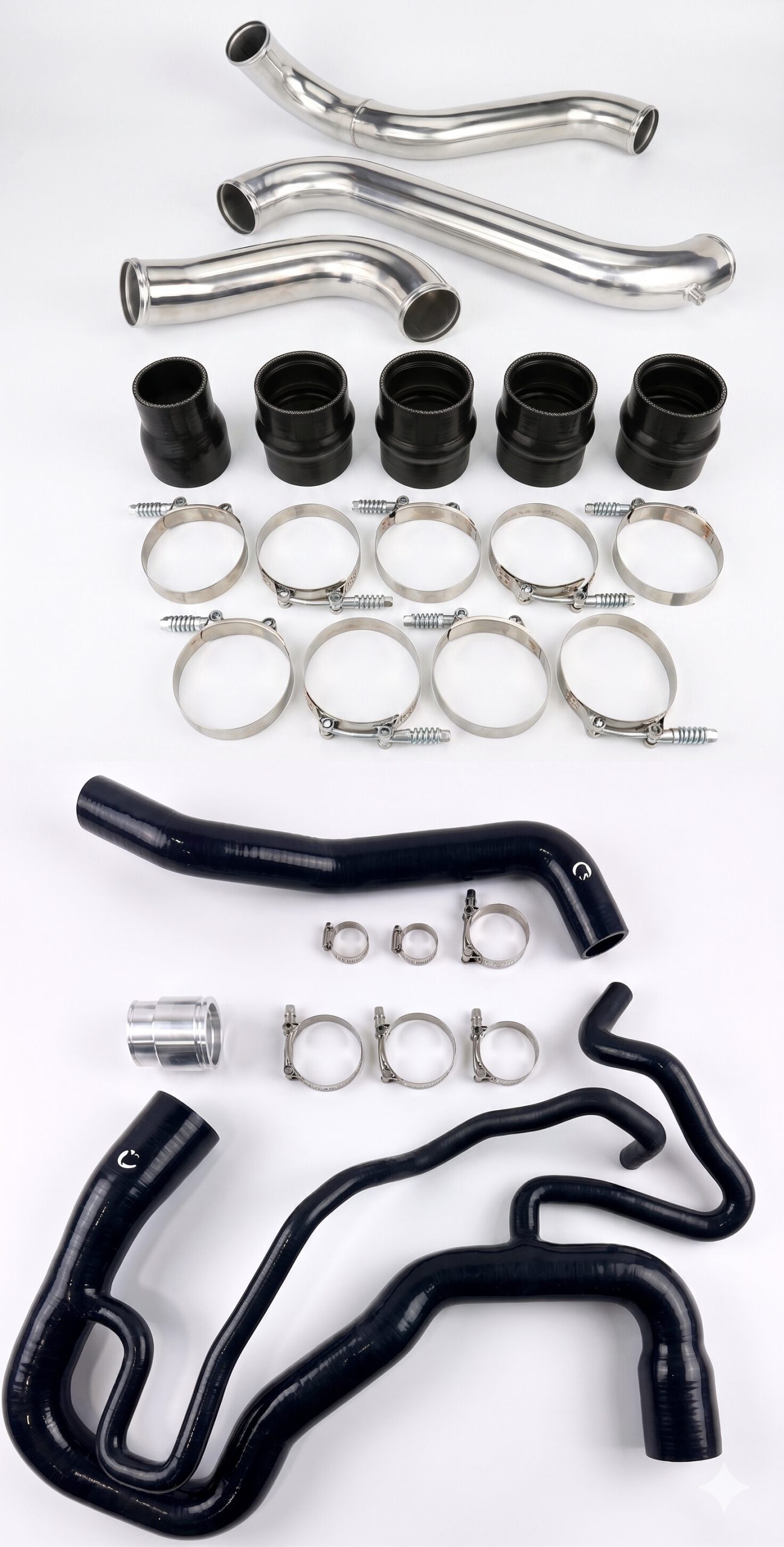 MAMKTC661116BK-XQWKA Heavy Duty Silicone Intercooler & Coolant Hose Kit 2011-2016 Chevy Silverado & GMC Sierra 6.6L Duramax Black Mammoth Parts - الصورة 1