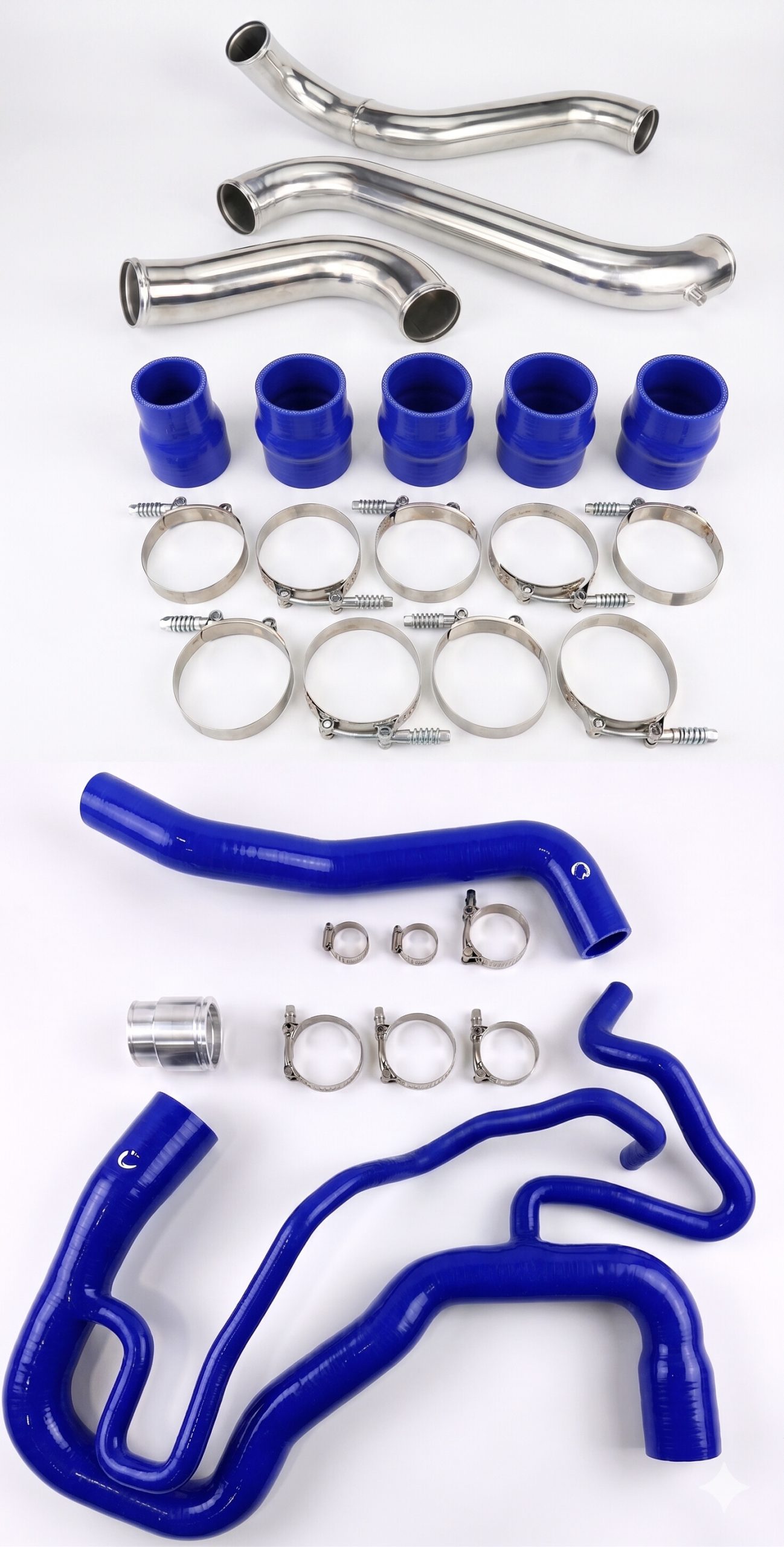 MAMKTC661116BL-XQWKA Heavy Duty Silicone Intercooler & Coolant Hose Kit 2011-2016 Chevy Silverado & GMC Sierra 6.6L Duramax Blue Mammoth Parts - الصورة 1