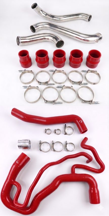 مجموعة خرطوم التبريد من السيليكون عالي الجودة لسيارات Chevy 2011-2016 Silverado GMC Sierra و6.6L Duramax Red Mammoth Parts