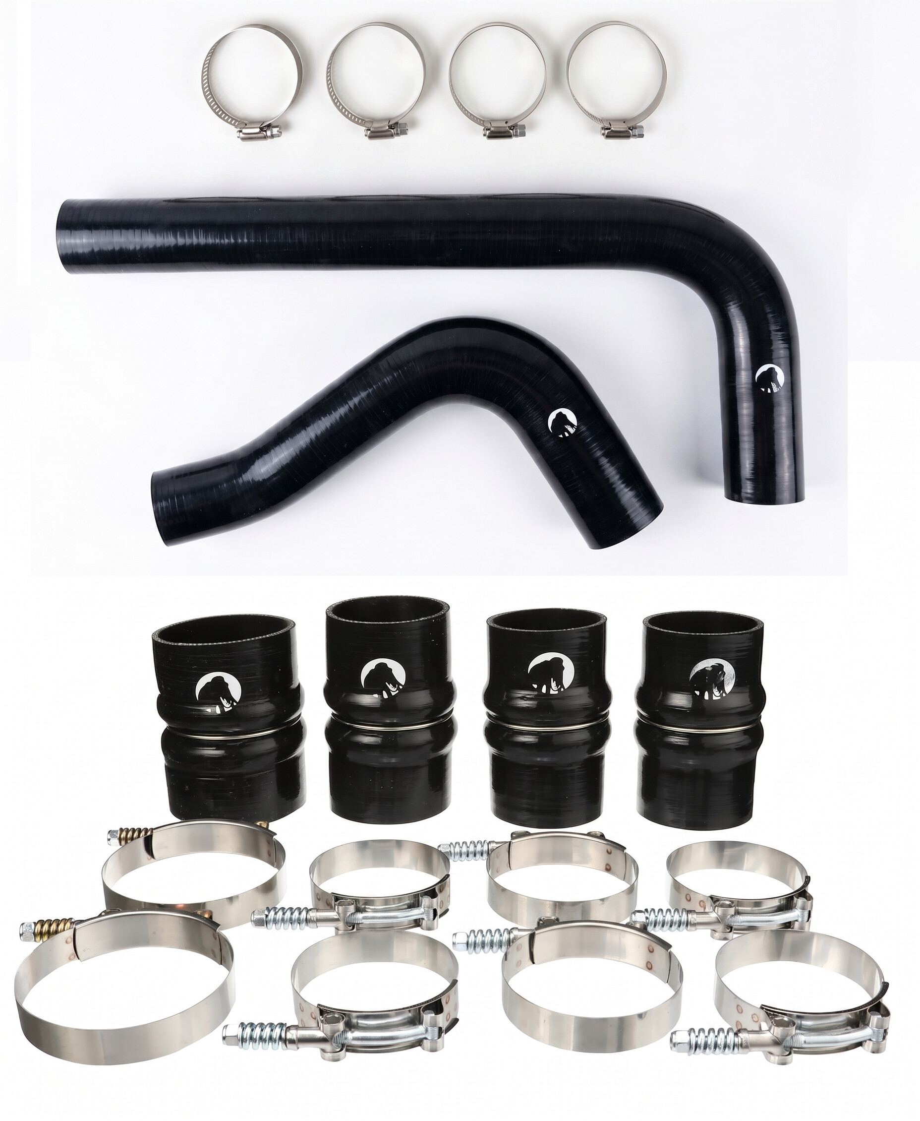 MAMKTD671012BK-XQWKA Heavy Duty Silicone Intercooler and Coolant Hose Kit Compatible With 2010-2012 Dodge Ram Cummins 2500 3500 6.7L Diesel Black Mammoth Parts - الصورة 1