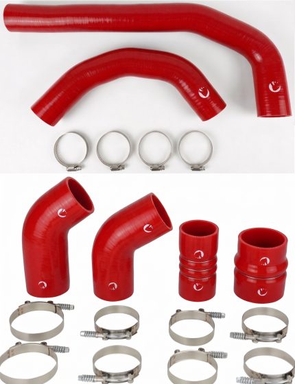 Heavy Duty Silicone Intercooler and Coolant Hose Kit Compatible With 2019-2026 Dodge Ram Cummins 2500 3500 6.7L Diesel Red Mammoth Parts
