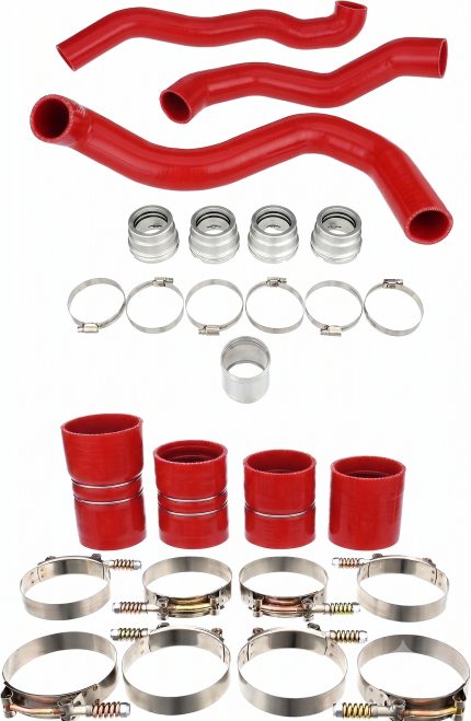 Silicone Intercooler Boot and Radiator Hose Kit For 08-10 Ford F-250 F-350 6.4L Red Mammoth Parts