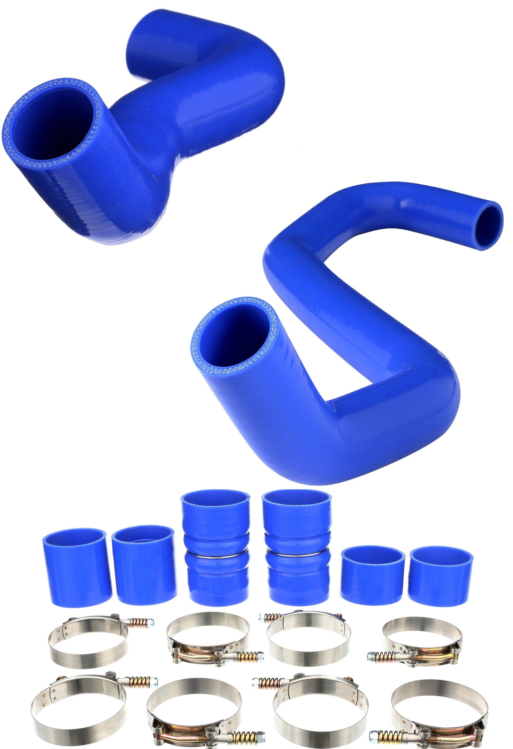 MAMKTF730103BL-XQWKA Silicone Radiator Hose and Intercooler Boot Kit For 01-03 Ford F-250 F-350 7.3L Blue Mammoth Parts - Image 1