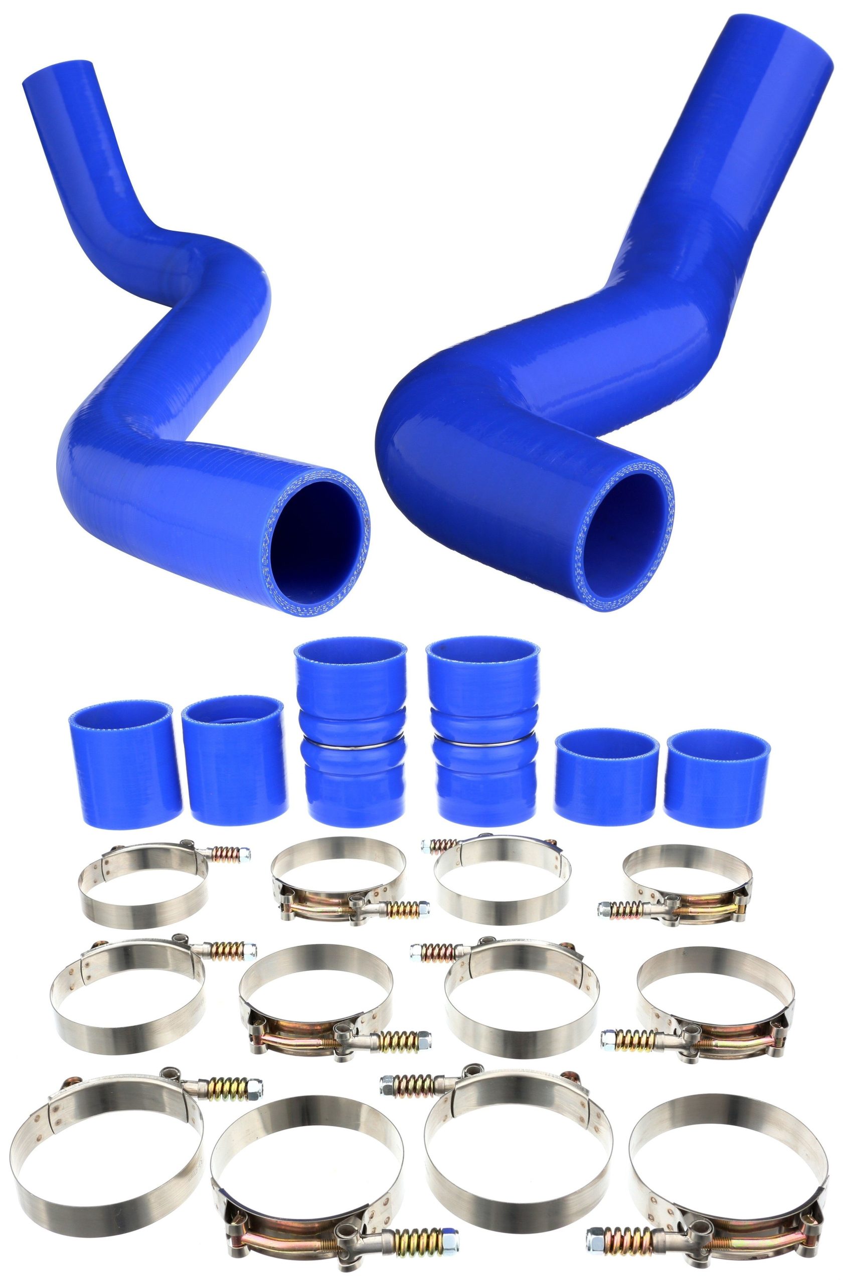 MAMKTF739901BL-XQWKA Silicone Radiator Hose and Intercooler Boot Kit For 1999.5-01 Ford F-250 F-350 7.3L Blue Mammoth Parts - الصورة 1