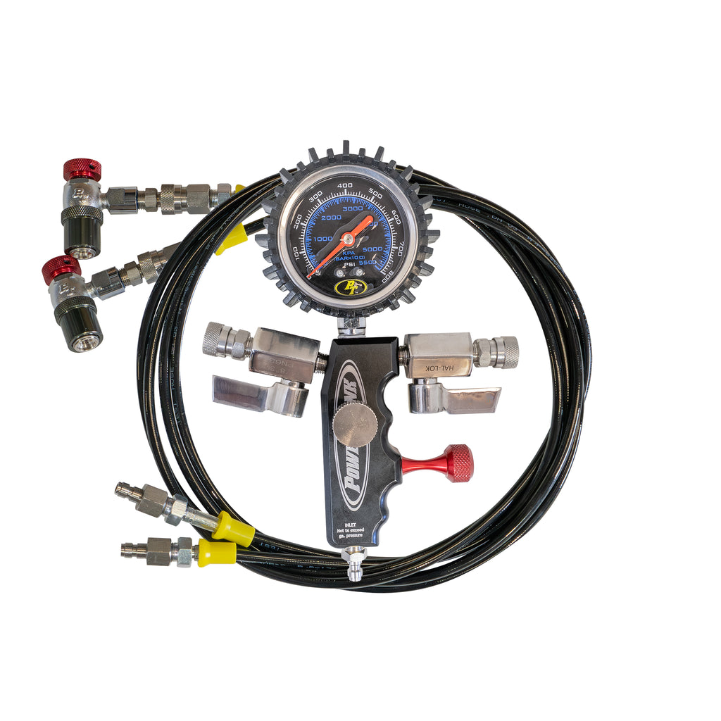 SIG-5850-GNJC Dual Shock Inflator with 800 psi analog gauge, (2) 6 foot High Pressure Hoses - Industrial Plug Power Tank - الصورة 1